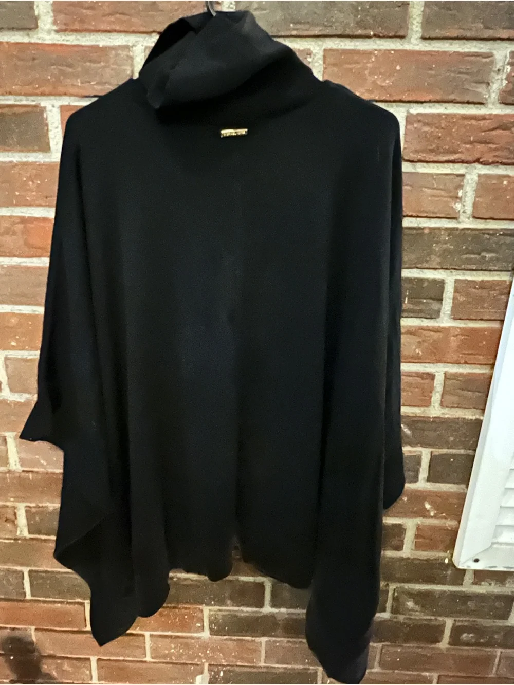 Michael Kors Black Turtleneck Poncho Sweater